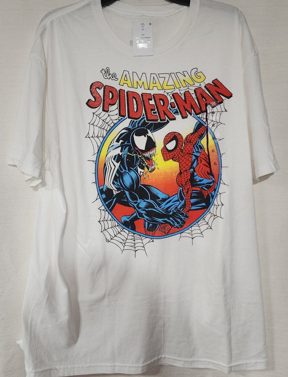 Spider-Man venom white shirts size XL men faded